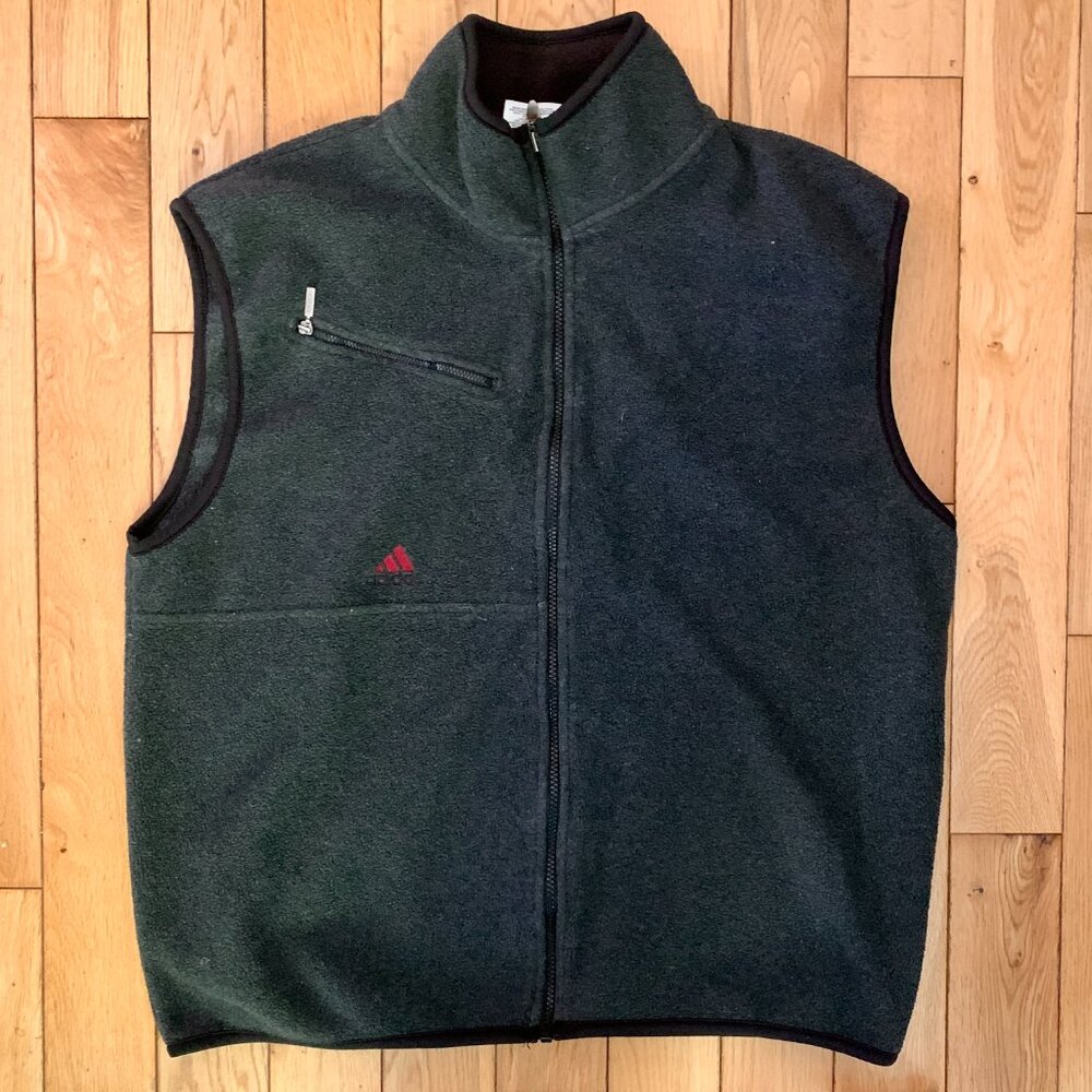 RARE Vintage 90's Adidas Fleece Vest Men's Medium Gray